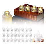 24 Pzas Velas Cristal Led Para Decorar Fiestas Boda