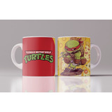 Taza Y Cuchara Set Escolar Jardín Tortugas Ninjas + Nombre