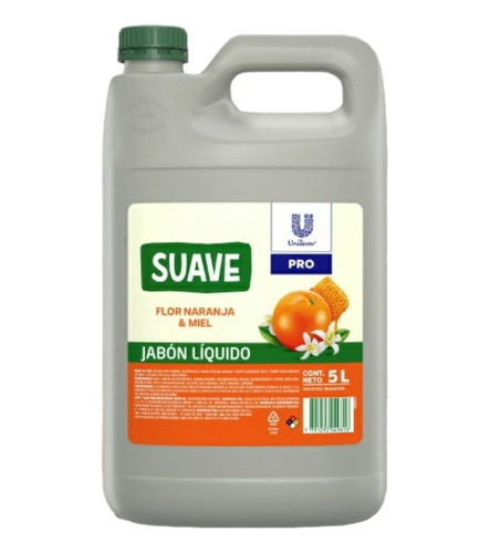 Jabon Liquido Para Manos Suave Naranja Y Miel X 5 Lts X 4 U,