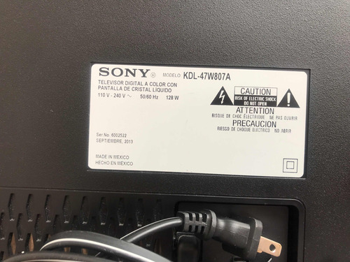 Televisor Sony Bravía 47 Pulgadas Hd Funciona Perfectamente