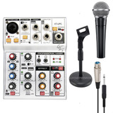 Kit Profesional Micrófono Soporte Mixer Grabacion Radio Stre