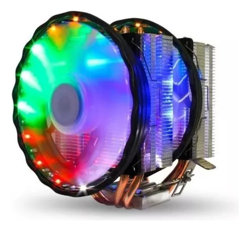Cooler Para Processador Air Duplo 4 Heat Pipe Rgb Intel Amd