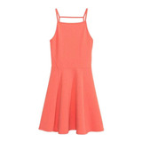 Vestido Color Coral H&m Divided Con Vuelo Y Textura