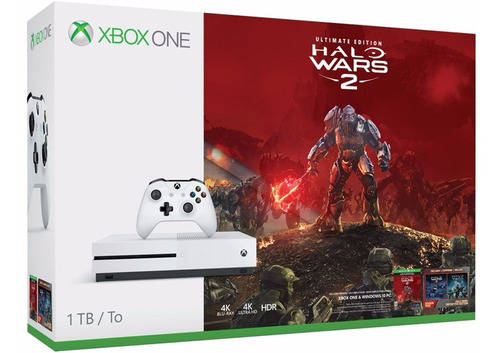 Consola Xbox One S 1tb + Juego Halo Wars 2 +4k+ Control