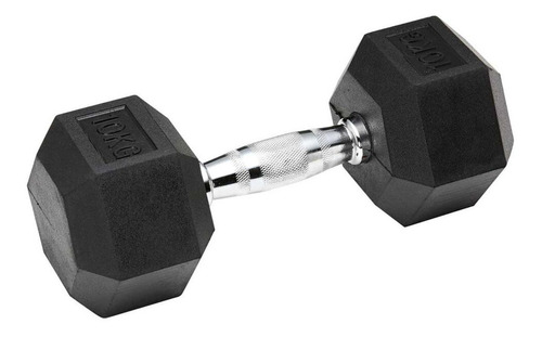 Mancuerna Hexagonal Engomada Cromada 10 Kg Dumbbell X Unidad