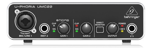 Interface De Audio Behringer Umc22 Midi Usb Con Pre Midas