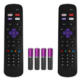 Kit 2 Controle Remoto Para Tv Semp Tcl Toshiba Roku Smart