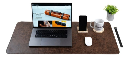 Mousepad Grande Couro Legítimo Deskpad 90x45cm 