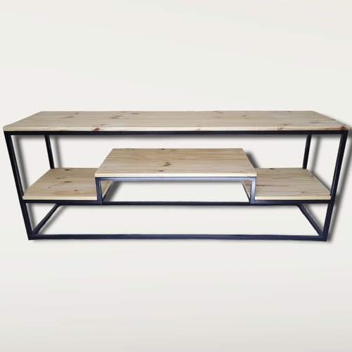 Mueble Mesa Rack Tv Industrial Hierro Y Madera 