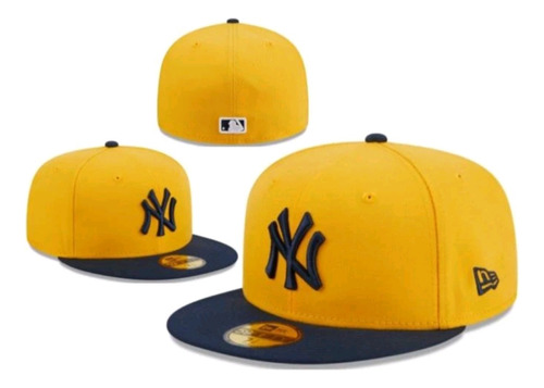New Ny York Yankees Sombrero Amarillo Bordado No Ajustableaa