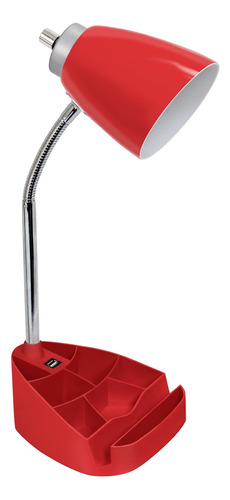 Simple Designs Ld1056-red Lámpara De Escritorio Organizadora