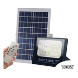 Lampara Foco Solar Led 100w + Panel Solar + Control Remoto