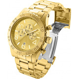 Invicta Specialty 1270 De 50 Mm, Grande, Chapada, Color Bisel Dorado, Fondo Dorado