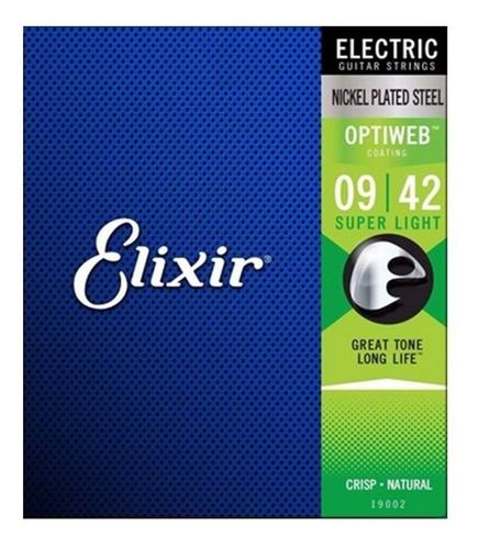 Encordoamento Guitarra Elixir Optiweb 09/42 Orig. Selo Izzo