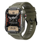 Smartwatch Carrello Mk66 Llamadas Táctico Militar - Verde