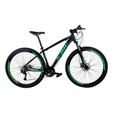 Bicicleta Aro 29 Ksw Xlt 100 - 27 Vel. Alivio 7.0 Cor Preto/verde Tamanho Do Quadro 21