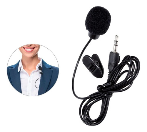 Mini Microfone Lapela Youtubers Reprodução De Som P3 3.5mm