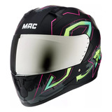 Casco Moto Mac Bass Grafiti Rosa Mujer Dama 2 Visores Rpm