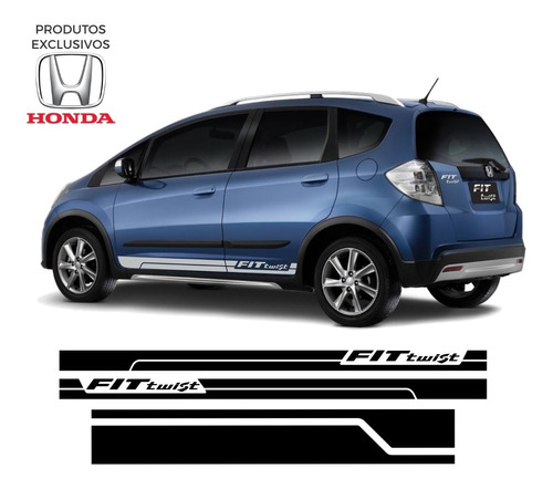 Kit 3 Adesivos Honda Fit Twist - Lateral E Capô