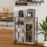 X-cosrack 3 Tier Coffee Bar Cabinet With Storage Drawer Adju