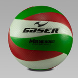 Balón Vóleibol Max Pro 5000 No.5 Gaser Color Verde, Blanco Y Rojo