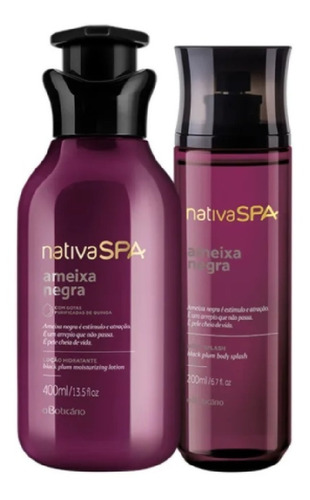 Kit Nativa Spa Ameixa Negra Body Splash + Loção Hidratante