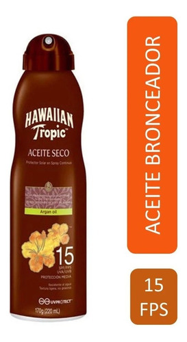 Protector Solar Spf 15 | Aceite Seco | Hawaiian Tropic 220ml