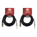 2 Cabos Microfone Violão Guittara Mono Xlr P10 5 Metros Mxt 