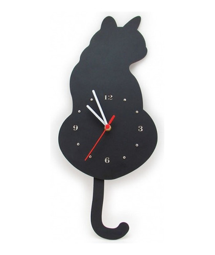 Moderno Reloj Pared De Gato Decorativo Medidas 48x21,5 Cms