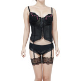 Bustier Tipo Corset Con Portaliga Flirty & Fun Mujer Talla M