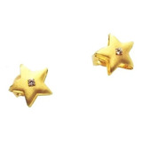 Aros De Oro Laminado 18k Estrella Piedra Cristal Rommanel