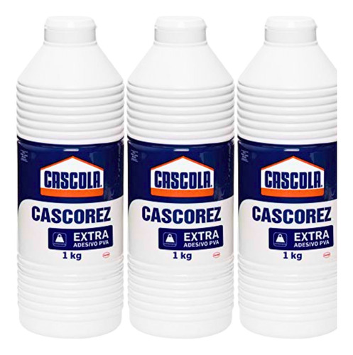 3 Cola Cascola Cascorez Extra Forte 1kg Cola Branca