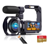 Câmera De Vídeo Digital P/ Youtuber+ Microfone+ Cartão 128gb