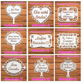 Kit 4 Placas Casamento Mdf - Lá Vem A Noiva- Personalizadas