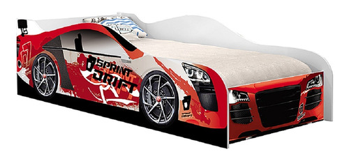 Cama Solteiro Carro Drift Vermelho Infanti, Moveis De Menino