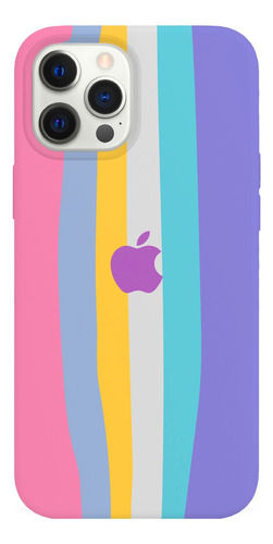 Carcasa Silicona Arcoíris Rosa Para iPhone 13 12 11 Pro Max 