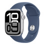 Apple Watch Series 10 Gps  Caja De Aluminio Color Plata De 42 Mm  Correa Deportiva Azul Denim - S/m - Distribuidor Autorizado