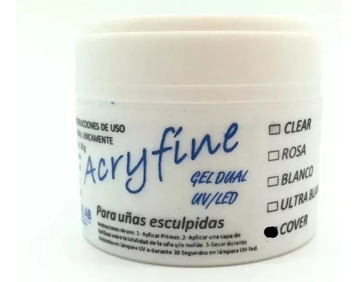 Gel Uv Acryfine Uñas Esculpidas Gelificada Acrilica Oferta!!