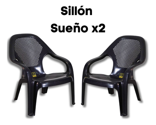 Silla Sillón Sueño Mascardi Reforzado Negro Pack X2