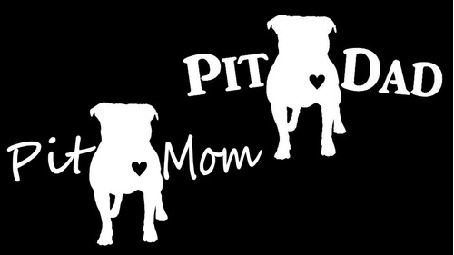 Paquete De 2 Calcomanías Para Perros Pit Dad Y Pit Bull Pit 