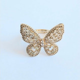 Anillo Maxi Mariposa Oro Laminado Ajustable