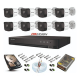 Kit 8 Câmeras Externas Com Dvr 8 Ch Acusense 1080p Hikvision