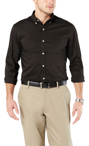 Camisa Hombre Sig Comfort Flex Classic Fit Negro Dockers