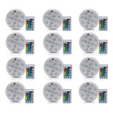 12 Luces Led Sumergibles Piletas, Jacuzzi, Jarron 16 Colores