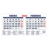 Calendario Bimensual 2024 20x10 Con Feriados, Lunas Y Santos