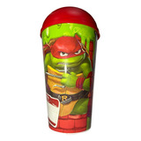 Ppr Vaso Con Tapa Y Sorbete Rojo Rafael Tortugas Ninja Domo