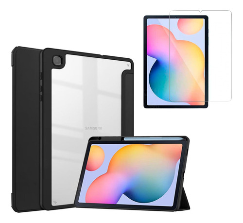 Capa C/ Slot Pencil Para Galaxy Tab S6 Lite + Película Vidro