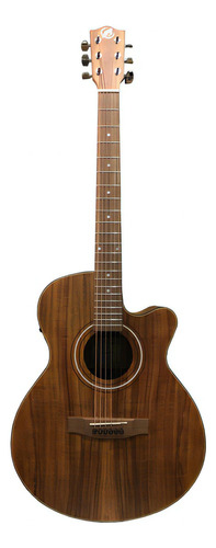 Guitarra Electroacustica Bamboo Ga-40-koa-st-q Con Funda Msi Color Marrón Material Del Diapasón Nogal Orientación De La Mano Diestro