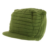 Armycrew Flat Top Army Style Gorro Tejido Con Visera - Verde