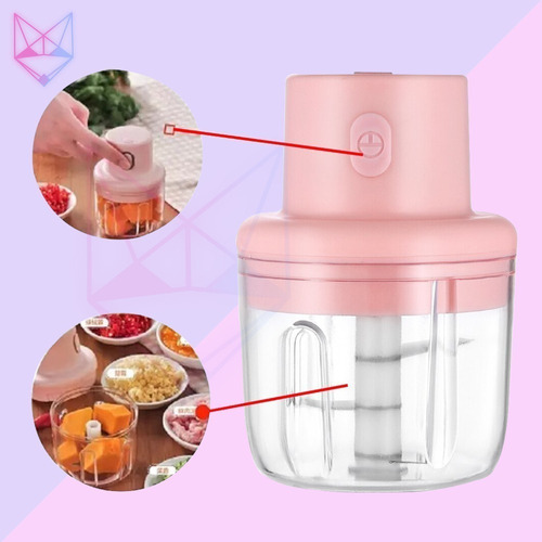 Mini Processador Alimentos Moedor Elétrico Alho S/fio  250ml